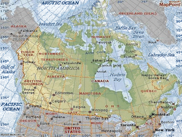 Outline Map Northern Canada